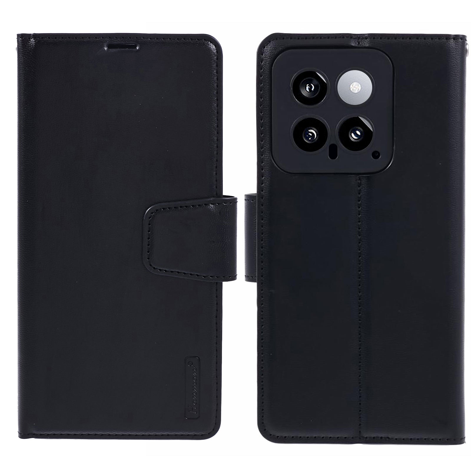 HANMAN Mill Series Phone Shell for Xiaomi 14 Case Wallet PU Leather Stand Cover - Black HANMAN Mill Series Phone Shell for Xiaomi 14 Case Wallet PU Leather Stand Cover - Black